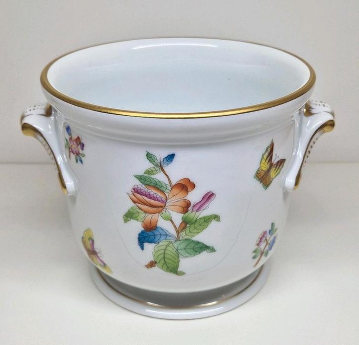 Herend Hongarije Queen Victoria VBO decor cachepot, no1., Antiek en Kunst, Antiek | Porselein, Ophalen of Verzenden