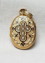 Locker fotohouder goud antiek juweel., Ophalen of Verzenden, Goud, Hanger