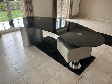 Zwarte glazen bureau, Huis en Inrichting, Ophalen, Bureau