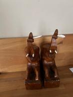 Serre livres éléphants en bois, Enlèvement, Comme neuf