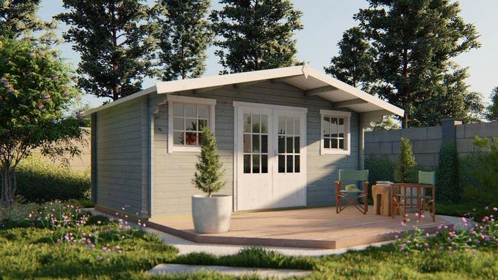 Blokhut - Tuinhuis Karen | 40 mm | onbehandeld, Hobby en Vrije tijd, Overige Hobby en Vrije tijd, Nieuw, Verzenden