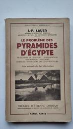 Le problème des pyramides d'Egypte J.-P. Lauer 1952 Payot, Gelezen, Ophalen of Verzenden, Jean-Philippe Lauer, Architectuur algemeen