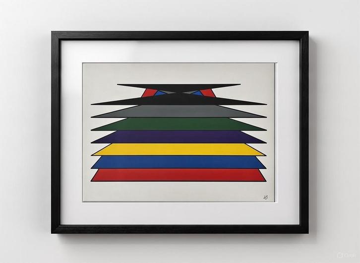 Gestapelde Harmonie (Abstract Geometric), Antiquités & Art, Art | Peinture | Abstraite, Enlèvement ou Envoi