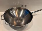 Wokpan demeyere 38 cm, Inox, Ophalen of Verzenden, Zo goed als nieuw, Keramische plaat