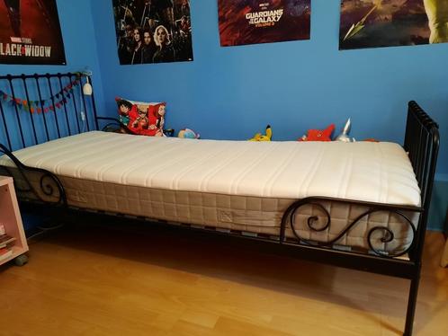 Ikea Minnen ombouwbed met bodem en matras, Kinderen en Baby's, Kinderkamer | Bedden, Gebruikt, 180 cm of meer, 70 tot 85 cm, Lattenbodem