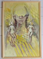 Francine Mulliez, 1944-2004, Dream 2001, Paneel, 88 x 58 cm, Antiek en Kunst, Kunst | Schilderijen | Modern, Ophalen of Verzenden