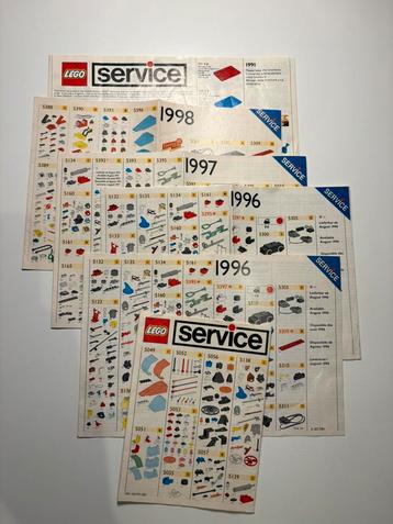 Diverse lego service onderdelenlijsten beschikbaar voor biedingen