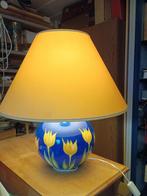 woonkamerlamp met lampenkap, Ophalen, Blauw, Rond, Fleurs