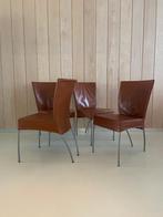 4x Montis Spica Eetkamerstoel, Ophalen, Gebruikt, Bruin, Metaal