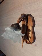 Wandlampje met hertengewei, Ophalen, Zo goed als nieuw, Glas