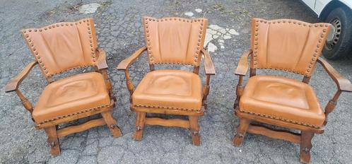 Set van 3 kleine antieke fauteuils., Antiek en Kunst, Antiek | Meubels | Stoelen en Sofa's, Ophalen