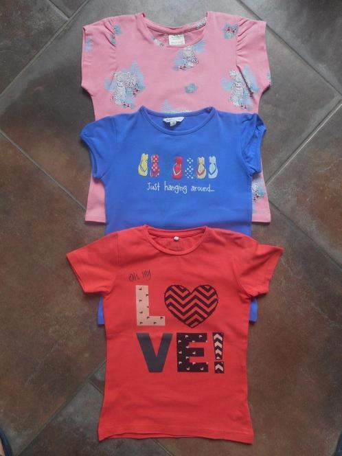 Pakket met 3 T-shirts korte mouwen voor meisje maat 116, Kinderen en Baby's, Kinderkleding | Maat 116, Gebruikt, Meisje, Shirt of Longsleeve