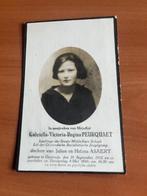 Rouwkaart G. Peurquaet  Oostende 1912 +1930, Verzamelen, Bidprentjes en Rouwkaarten, Verzenden, Rouwkaart