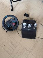 Logitech gaming stuur + pedalen, Games en Spelcomputers, Games | Pc, 1 speler, Ophalen, Zo goed als nieuw, Racen en Vliegen