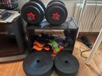 Multifunctionele bench + gewichten, Sport en Fitness, Ophalen, Zo goed als nieuw, Borst, Fitnessbank