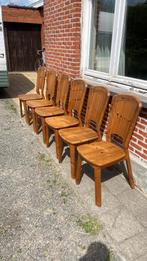 Vintage set stoelen - Brutalisme, Ophalen, Gebruikt, Vijf, Zes of meer stoelen