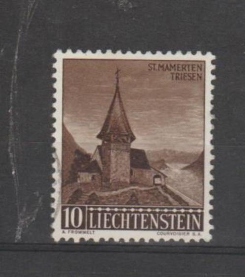 Liechtenstein 1957 St. Mamertenkapel Triesen 10 R estampillé, Timbres & Monnaies, Timbres | Europe | Autre, Affranchi, Autres pays