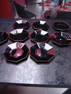 9 zwarte arcopal schotels L'Isère rood, Huis en Inrichting, Keuken | Servies, Ophalen of Verzenden, Zo goed als nieuw