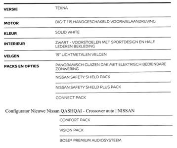 Nissan Qashqai TEKNA 2WD (PFEB) / DIG-T 115 van 21/06/20218 beschikbaar voor biedingen
