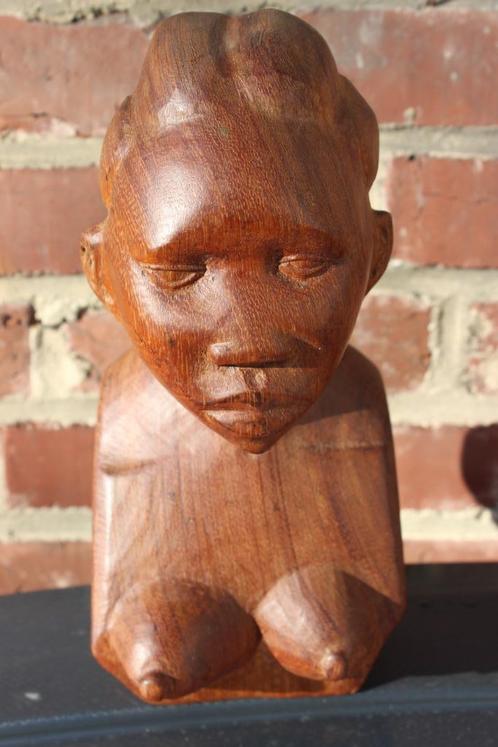 Afrikaans Congo-beeld houten vrouwenbuste, Antiek en Kunst, Kunst | Niet-Westerse kunst, Ophalen of Verzenden