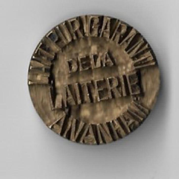 Unieke   stempel LAIT PUR GARANTI DE LA LAITERIE A.VANHAM, Verzamelen, Biermerken, Ophalen of Verzenden