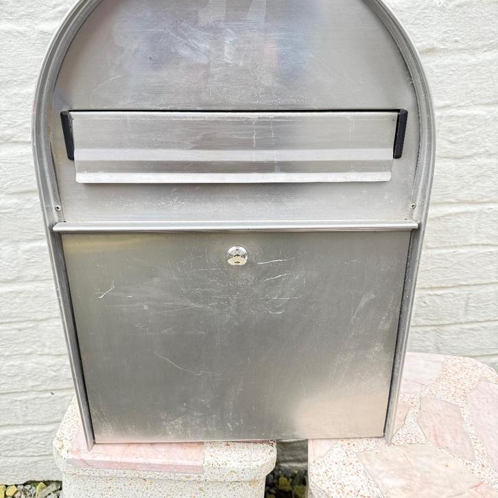 brievenbus roestvrij met sleutel, Tuin en Terras, Brievenbussen, Zo goed als nieuw, Wandbrievenbus, Ophalen of Verzenden