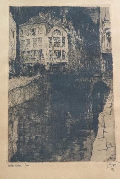 Jules De Bruycker (1870-1945) - Pont du Laitage (Zuivelbrug), Antiek en Kunst, Kunst | Etsen en Gravures, Ophalen