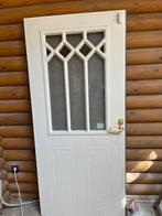 porte exterieur blanc en bois, Doe-het-zelf en Bouw, Raamkozijnen en Schuifdeuren, Deurkozijn, Zo goed als nieuw, 150 tot 225 cm
