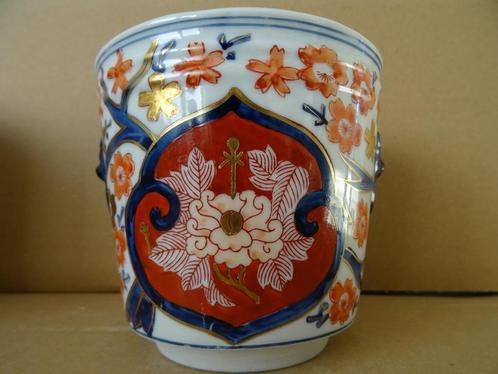 Curiosa Japanse bloempot Imari porselein Japan verguld 11cm, Antiek en Kunst, Curiosa en Brocante, Ophalen of Verzenden