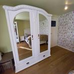 Oude witte kast met spiegeldeuren, Huis en Inrichting, Kasten | Kleerkasten, Ophalen, Gebruikt, 200 cm of meer, 150 tot 200 cm