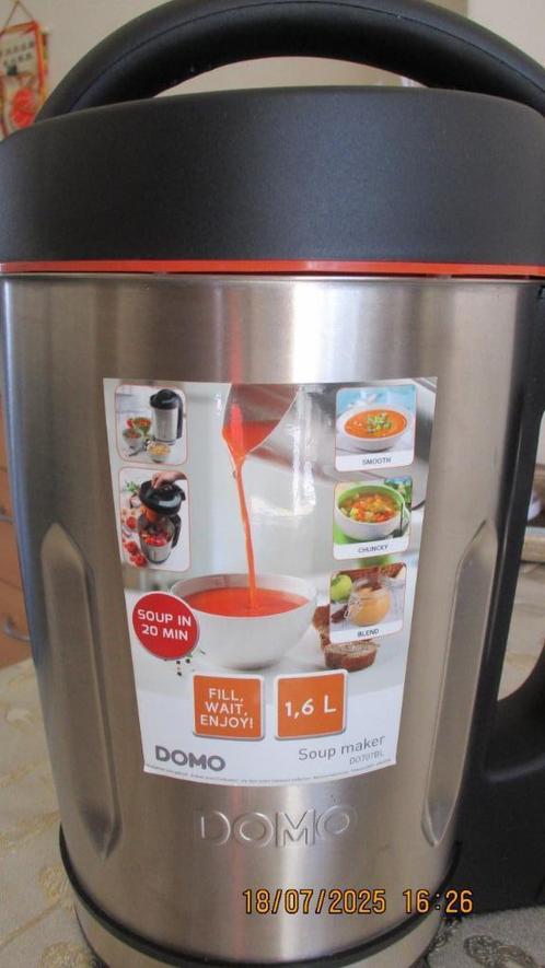 DOMO 707BL SOEPPROCESSOR, Elektronische apparatuur, Keukenmixers, Zo goed als nieuw, 1 tot 2 liter, 3 snelheden of meer, Vaatwasserbestendig