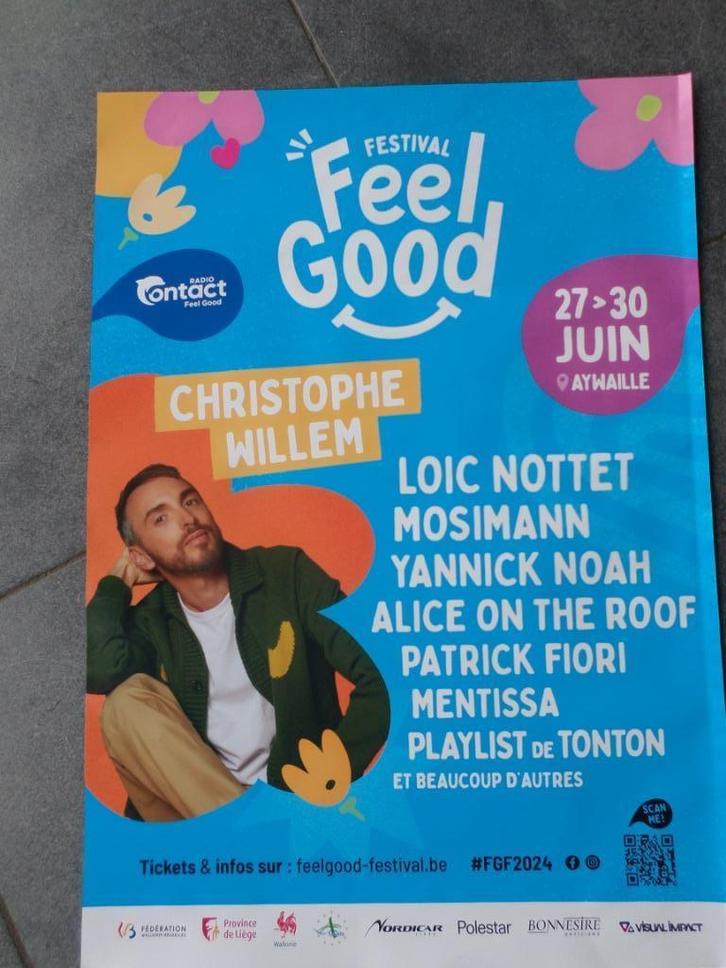Festival Feel Good radio Contact - affiche 60x40 - 2024, Verzamelen, Posters, Gebruikt, Muziek, A1 t/m A3, Rechthoekig Staand