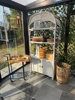 Wit Rotan rek met kast, Huis en Inrichting, Ophalen, Overige materialen, Gebruikt, Minder dan 150 cm