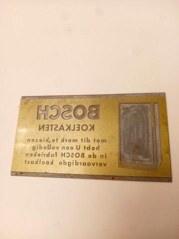 Metalen plaatje - drukken - cliché - koelkast - Bosch beschikbaar voor biedingen