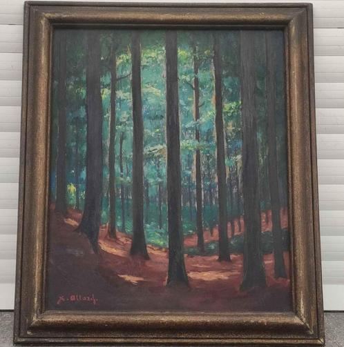 Huile sur panneau sous bois signe Xavier allard, Antiek en Kunst, Kunst | Schilderijen | Klassiek, Ophalen of Verzenden