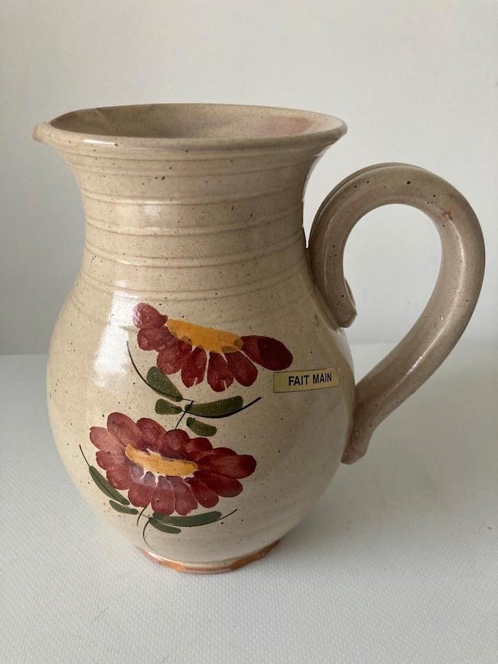 Vintage Franse aardewerken kruik / vaas – handgemaakt, Antiek en Kunst, Antiek | Vazen, Ophalen of Verzenden