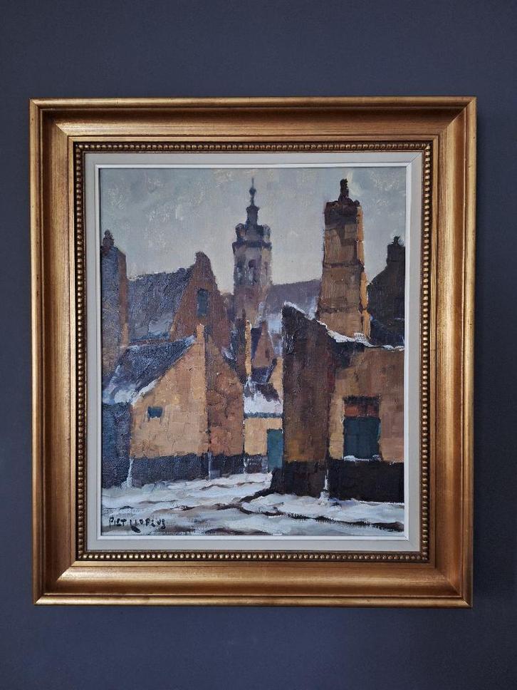 Schilderij Begijnhof St Elisabeth - Piet Lippens, Antiek en Kunst, Kunst | Schilderijen | Klassiek, Ophalen