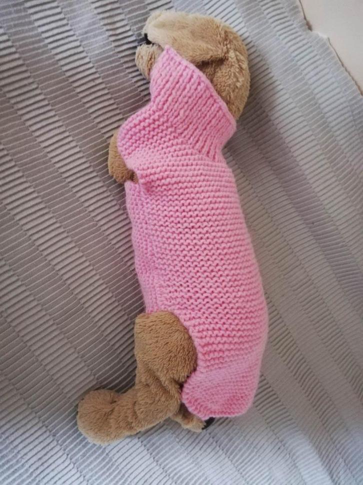 Hondentrui, gebreid in roze glinsterend garen, nieuw, Dieren en Toebehoren, Hondenkleding, Nieuw, Hondentrui, Ophalen of Verzenden
