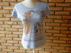 (72)- tee shirt femme t.36/38 bleu, Blauw, Ophalen of Verzenden, Zo goed als nieuw, Korte mouw