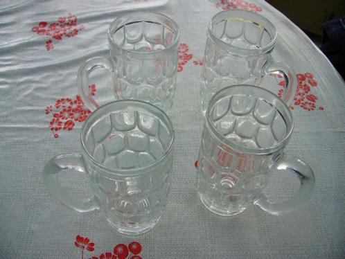 4 biermokken, Huis en Inrichting, Keuken | Servies, Nieuw, Glas of Glazen, Ophalen of Verzenden