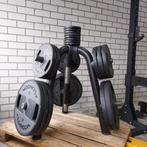Technogym Olympische pu Gewichten + technogym opberg rack, Ophalen, Zo goed als nieuw