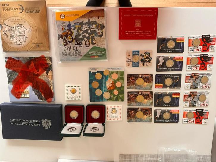 Mooi lot 2€ munten en € sets, Postzegels en Munten, Munten | Europa | Euromunten, Losse munt, Overige waardes, België, Ophalen