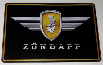 ZUNDAPP : Metalen Bord Logo Zundapp Brommer - Motor beschikbaar voor biedingen