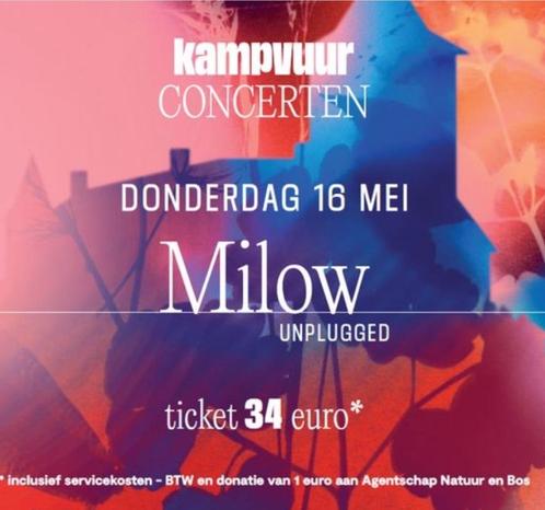 Milow 2 Tickets Unplugged Concert 16.05.2024, Tickets en Kaartjes, Concerten | Overige, Twee personen, Mei