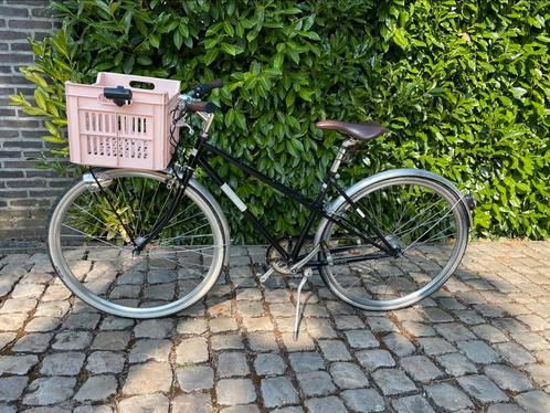 Hippe zwarte damesfiets  maat S + mandje en 7 versnellingen, Fietsen en Brommers, Fietsen | Dames | Damesfietsen, Gebruikt, Overige merken