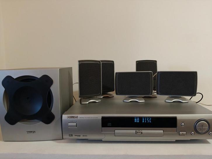 Lecteur DVD Philips + système audio – complet et fonctionnel, Audio, Tv en Foto, Home Cinema-sets, Gebruikt, Dvd-speler, Philips