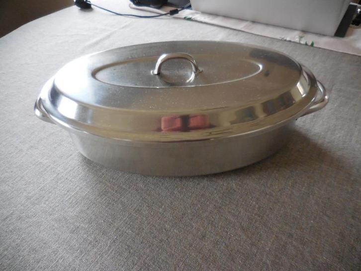 Ovale Kookpot, Huis en Inrichting, Keuken | Potten en Pannen, Zo goed als nieuw, Overige typen, Inox, Inductieplaat, Keramische plaat