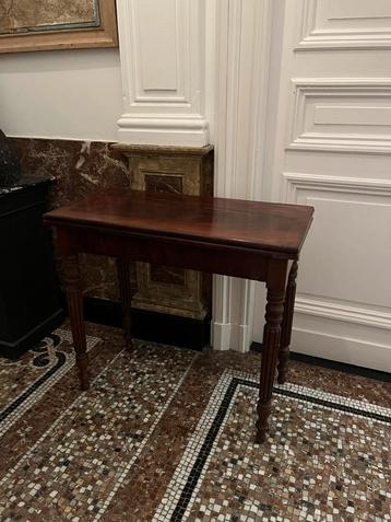 ANTIEKE FRANSE TAFEL SIDETABLE KAARTTAFEL BIJZET MAHONIE beschikbaar voor biedingen