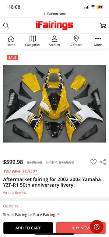 Yamaha R1 2002/03 carénages  beschikbaar voor biedingen