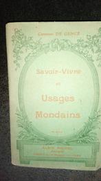 ancien livre : savoir vivre et usages mondain, Ophalen, Comtesse  DE   GENCE